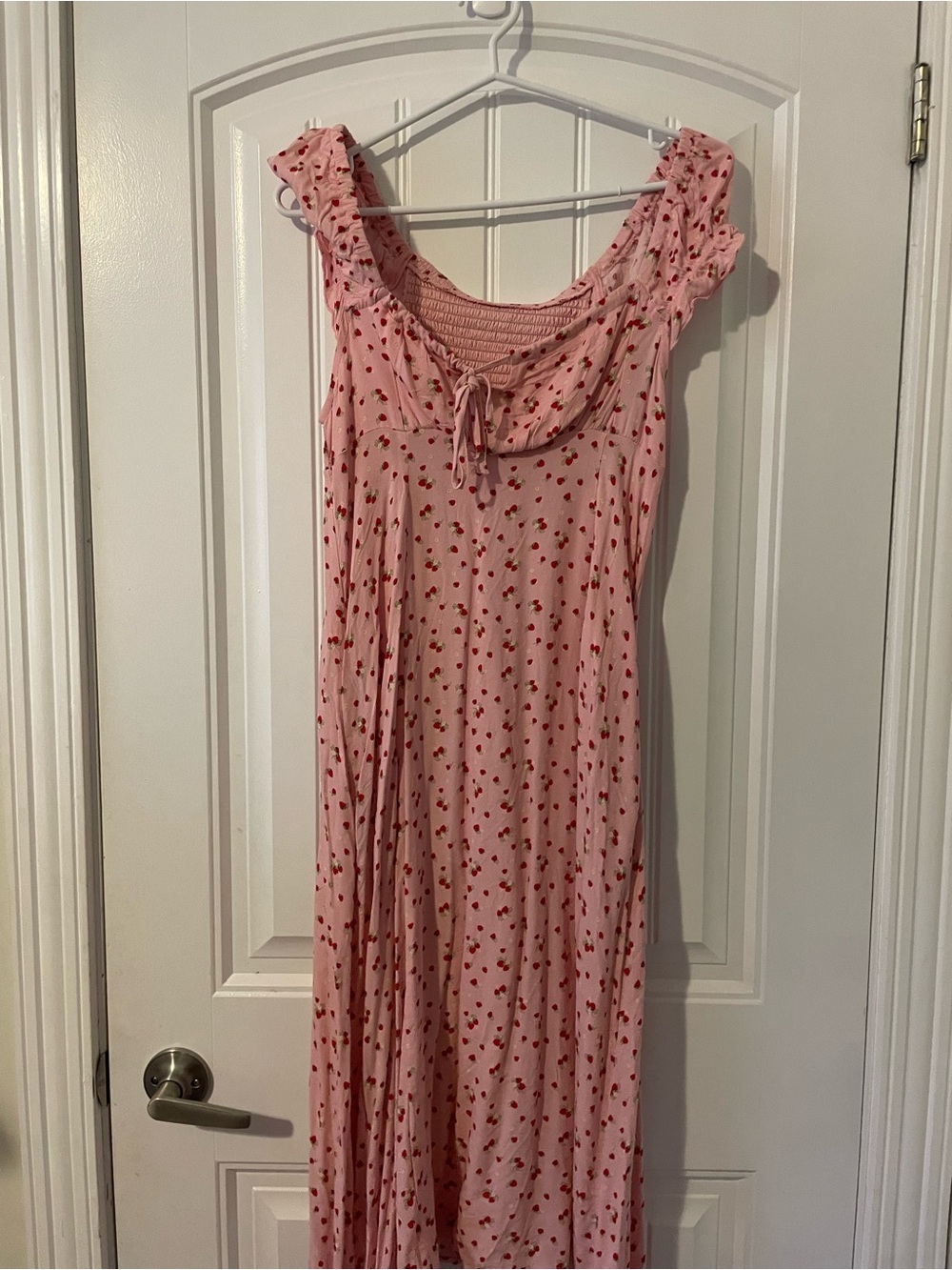 Women’s Pink Cherry Print Maxi dress